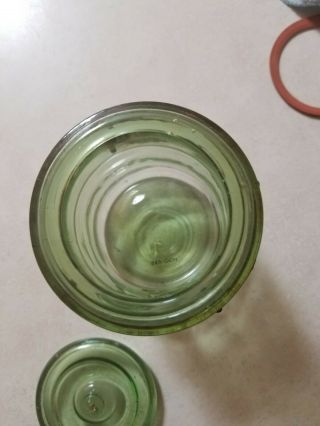 VINTAGE ATLAS E - Z SEAL OLIVE GREEN PINT Mason jar bottle 6