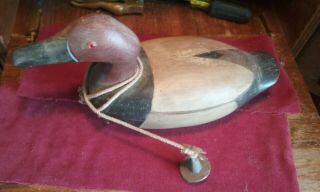 Old,  Vintage,  Antique Wooden Duck Hunting Decoy,  Hand Carved Teal Mallard