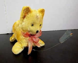 Vintage Tinplate Wind - Up Kitty and Butterfly,  Nomura Toys,  Japan.  NMiB 2