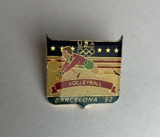 Olympic Pin Vintage 1992 Barcelona,  Spain Volleyball Usa Team