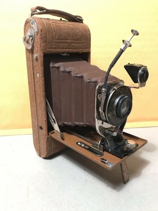 ANTIQUE VINTAGE AGFA ANSCO NO.  1 READY SET ROYAL FOLDING CAMERA WITH CASE BROWN 2