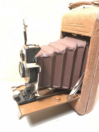 ANTIQUE VINTAGE AGFA ANSCO NO.  1 READY SET ROYAL FOLDING CAMERA WITH CASE BROWN 4