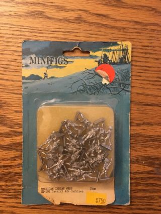 Vintage Minifigs American Indian Wars Cavalry Advance W/ Carbines Pack 3