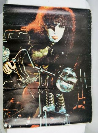 Kiss Vintage 1977 Poster - Paul Stanley Motorcycle Poster - Official Aucoin.