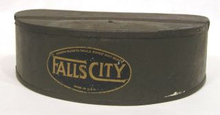 Vintage Fishing Falls City Tin Bait Box Made In Usa And Htf (5 3/4 " In Length)