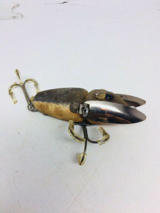 Vintage Wood Heddon Crazy Crawler Fishing Lure 2100 Mouse 2