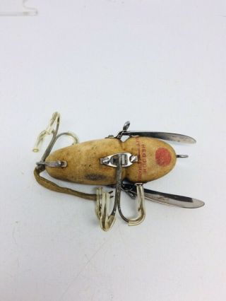 Vintage Wood Heddon Crazy Crawler Fishing Lure 2100 Mouse 3