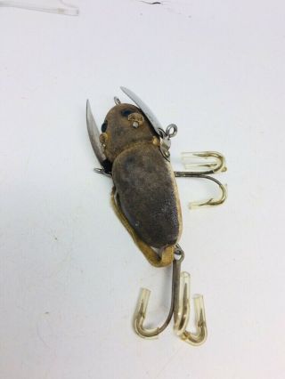 Vintage Wood Heddon Crazy Crawler Fishing Lure 2100 Mouse 4
