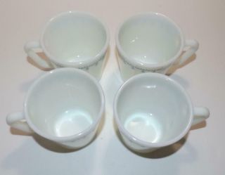 4 Vintage Pyrex Corelle Blue Snowflake Garland Milk Glass Coffee Mugs Cups 2