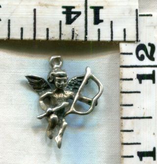 Vintage Sterling Bracelet Charm A Neat Cupid For You With Bow And Arrow $9.  99