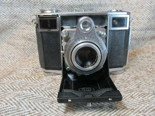 Vintage Zeiss Ikon " Contessa " Camera In Case - Tessar 1:2.  8 F=45 Mm Zeiss Lens