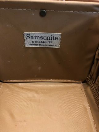 Vintage Samsonite Streamlite Luggage Train Case Makeup Case Steam Trunk Brown 4