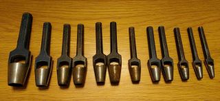 Vintage Kraeuter Leather Hole Punch Tools Set Of 12 - 1 " To 3/16 "