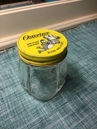 Osterizer Blend & Store Mini - Blend Glass Jar Container 8 Oz 1 Cup Vintage