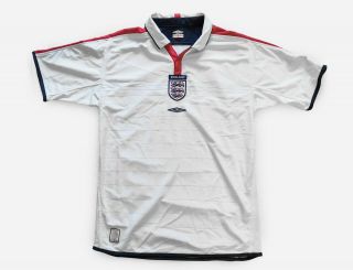 England Umbro Football Shirt Team 2003/2005 Home Vintage White Top Reversible M