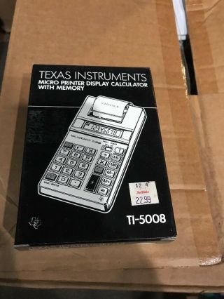 Vtg Texas Instruments Ti - 5008 Small Adding Machine Calculator Micro Printer