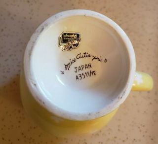 Vintage Napco Miss Cutie Pie Yellow Mug sticker 3