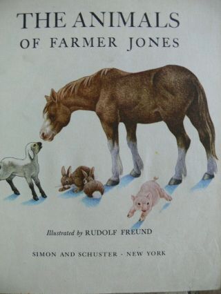 Vintage Little Golden Book ANIMALS OF FARM JONES w/dust jacket Rudolf Freund 5