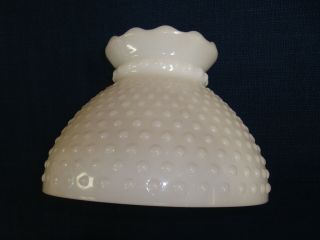Vtg White Lamp Shade Hobnail Milk Glass Fluted Globe Glass 8 " Replacement