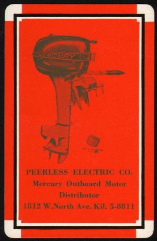 Vintage Playing Card Mercury Outboard Motor Joker Peerless Co 1812 W North Ave