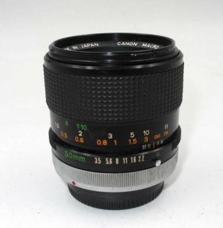 VINTAGE CANON FD 50MM F3.  5 S.  S.  C.  MACRO LENS FOR F1,  AE - 1,  A1. 2