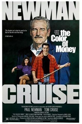 The Color Of Money Vintage Movie Poster Paul Newman & Tom Cruise Pool 24x36
