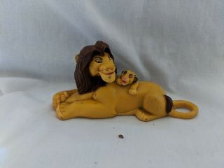Vintage Disney Pvc Plastic Figure The Lion King - Mufasa And Young Simba