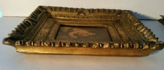 Vintage ITALIAN Portrait Painting On Board Of A Woman & Daughter Ornate Frame 5