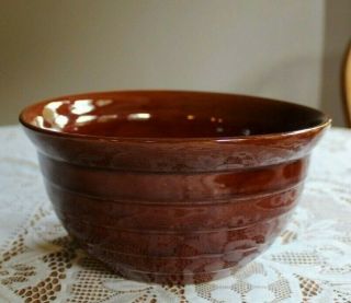 Vintage Marcrest Oven Proof Stoneware Brown 8 " Mixing Bowl Usa