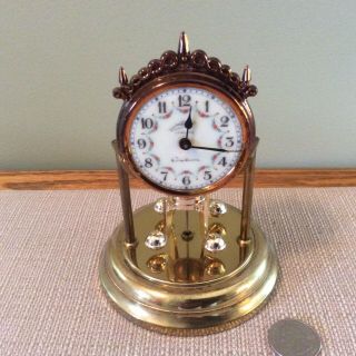 Vintage Wind Up Schmid - Schlenker Jr Germany Jeweled Clock with Dome 2
