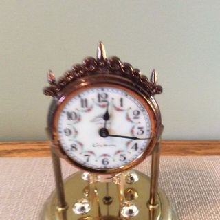 Vintage Wind Up Schmid - Schlenker Jr Germany Jeweled Clock with Dome 3