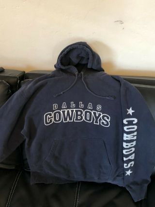 Vintage Rare Dallas Cowboys Hoodie Sweatshirt 5 Bowl Rings Adult Large 2
