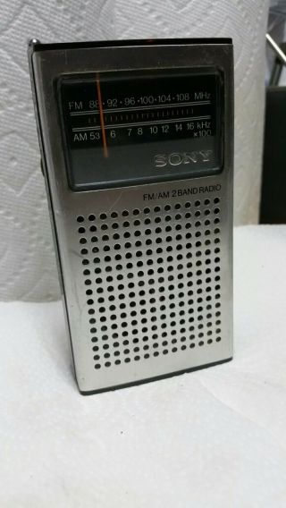 Sony 1970s Vintage 2 Band Pocket Am Fm Radio - Tfm - 3850w