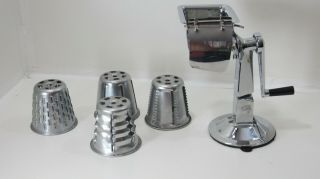 Vintage King Kutter Food Processor Slicer Shredder & 4 Cones