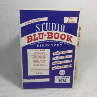 Vtg 1974 Hollywood Studio Blu - Book Film Tv Cine Blue Phone Book Production Guide