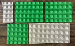 Vintage Lego 16x32/16x22/16x16/16x8 Base Plates Baseplates Green&light Gray