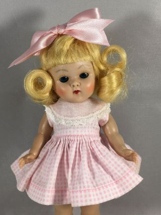 Vintage Vogue Tag Dress Pink Checks W - Pink Collar,  Bloomers & Hair Bow (no Doll)