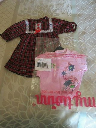 Retired My Twinn Doll 18 " Tagged Flower Outfit In Pkg,  Vintage Red Nightgown