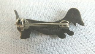 Vintage Signed MEXICO 925 Dachshund Dog Mini Brooch Pin 1 1/3 