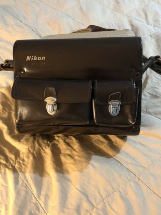 Vintage Nikon Fb5 Leather Compartment Camera Case - Brown