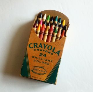 Vintage No.  242 Crayola Crayons Box And All 24 Crayons Binney & Smith 1950 