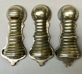 Vintage Set Of 3 Solid Brass Escutcheons Key Hole Covers To Match Beehive Handle