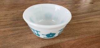 Hazel Atlas Vintage Turquoise Kitchen Utensils Mixing Bowl 5inch Scalloped Rim