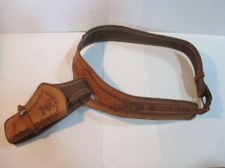 Vintage Leather Childs Western Cowboy Gun Holster Belt
