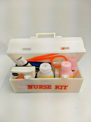Vintage Tiny Nurse Kit Medical Bag Doll Size Pretend Play Toy