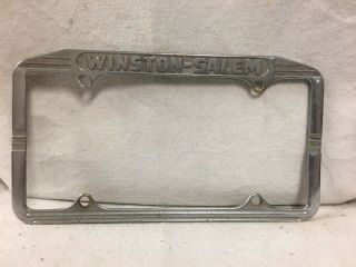 Vintage Winston Salem,  North Carolina City License Plate Frame (cracked)