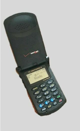 Vintage Black Motorola Startac Phone,  Clip,  Charger - Powers On,  Holds Charge