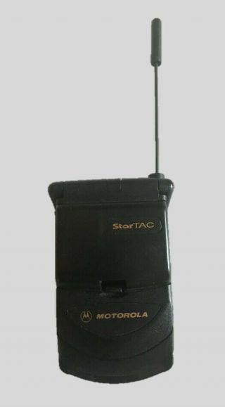 Vintage black Motorola StarTAC phone,  clip,  charger - powers on,  holds charge 2
