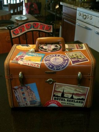 Vintage Samsonite Train Case W/vintage Retro Travel Stickers