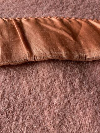 Vintage West Texas Woolen Mills Eldorado Wool Blanket Satin Trim 81x56 3